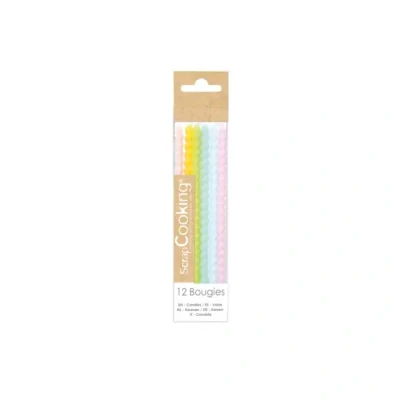 Afbeelding van Scrapcooking Lange Gedraaide Pastelkaarsen 12 cm pk/12
