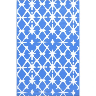 Afbeelding van Buitenkleed 80x150 cm PP blauw en wit