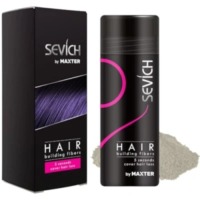 Image de Fibre Capillaire Gris 25g Cache Instantanément le Perte de Cheveux Microfibre Coton 100% Naturel Poudre Hommes et Femmes