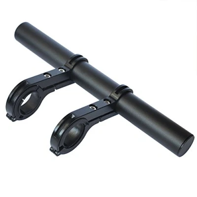 Afbeelding van UPANBIKE, Extra fietsstuurhouder van aluminiumlegering voor het ophangen toerentellers, lichten en zwarte 20 cm dubbele klem, 7,87 inch (twee klemmen)