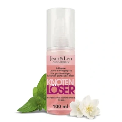 Afbeelding van Jean &amp; Len 2 fasen ontwarrende spray, geschikt voor alle haartypes, ontwart het haar en verbetert gemak, frisse geur, zonder parabenen siliconen
