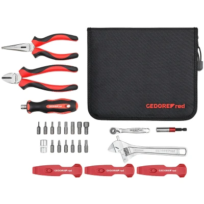 Afbeelding van Gedore red Fiets werkplaatsgereedschapsset Zwart/rood 25 delig