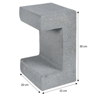 Afbeelding van U element grijs 15x20x30 cm Gardenlux