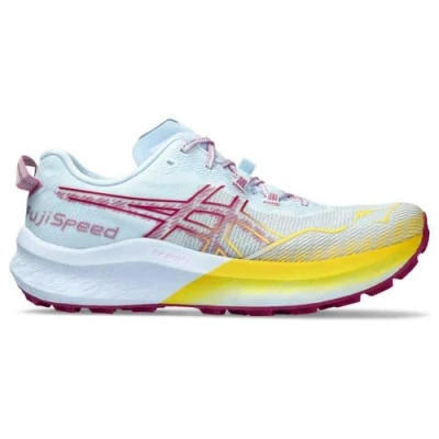 Afbeelding van Asics FUJI Speed 2 Stabiliteit hardloopschoenen, Dames, Maat: 39, Light blue blackberry Kunststof