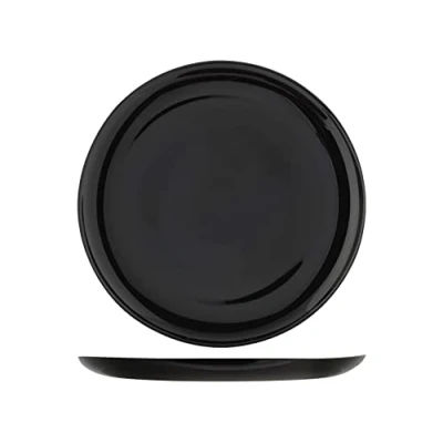 Afbeelding van Pak van 6 première pizzaborden in zwart opaalglas 32 cm