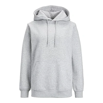 Image de JACK &amp; JONES Femme Jxabbie Rlx Ls Every Hood Swt Noos Sweatshirt à capuche, Gris clair/imprimé : logo JJJxx blanc,XS