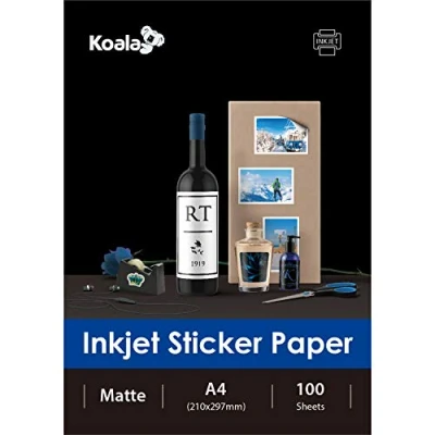 Afbeelding van KOALA 100 vellen fotopapier mat wit voor het afdrukken van A4 etiketten