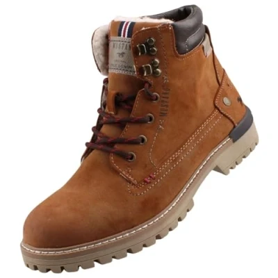 Afbeelding van Mustang 4142602 Veterboots, Heren, Maat: 41, Medium brown Hoogwaardig imitatieleer