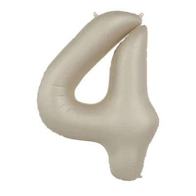Afbeelding van Folat Folieballon Cijfer 4 Creamy Latte 86 cm
