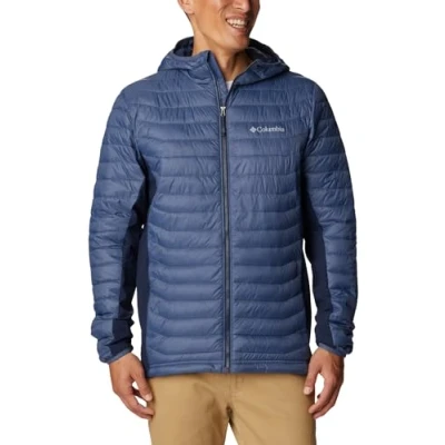 Afbeelding van Columbia Powder PASS Hooded Jacket Outdoorjas, Heren, Maat: Large, Dark mountain/collegiate navy