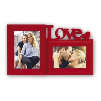 Afbeelding van ZEP Romantische Multi Fotolijst Caracas Red voor foto&#039;s 1x 10x10 13x18 afmeting 35x21 cm XB12R