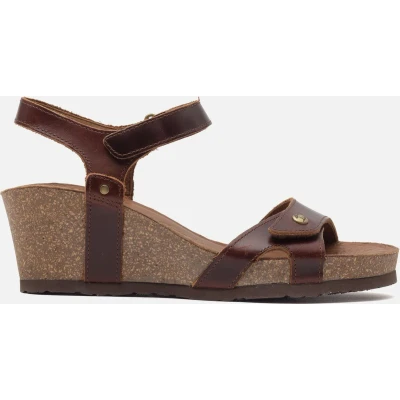 Afbeelding van Panama Jack Julia CLAY Sandalen met plateauzool, Dames, Maat: 36, Dark brown Leer