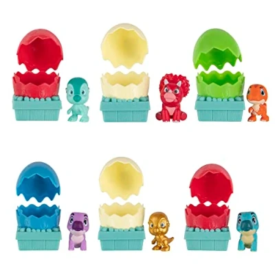 Afbeelding van Dino Ranch Set van 6 dinosaurusjaloezieën zes 6,3 cm eiverzamelfiguren kinderspeelgoed met je favoriete pre westerse fokkers