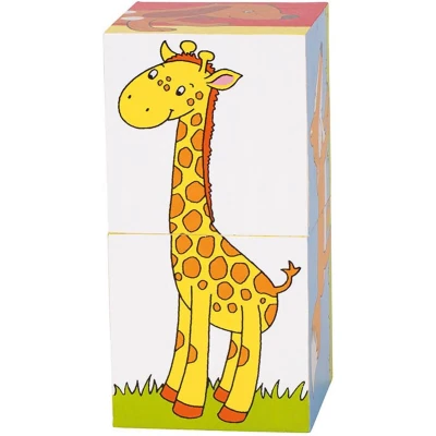 Afbeelding van Goki Houten Blokpuzzel Dieren, 2st.