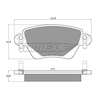 Afbeelding van TOMEX brakes TX 12 59 Remblokkenset Achteras Met akoestische slijtagewaarschuwing FORD: MONDEO 3, 3 Stufenheck, Kombi