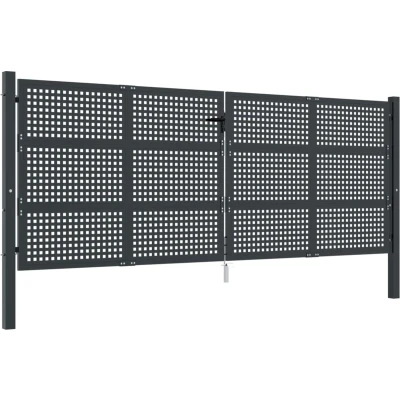 Afbeelding van vidaXL Poort 400x150 cm staal antracietkleurig