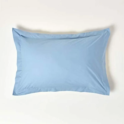 Afbeelding van Homescapes kussensloop 48 x 74 cm met staande zoom Blauw, Egyptisch katoen, draaddichtheid 200