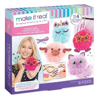 Afbeelding van Make it Real Bringing Creativity to Life Set voor het maken van sleutelhangers Pluizige vriend