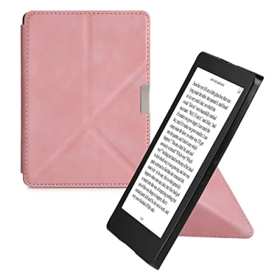 Afbeelding van kwmobile E reader hoesje geschikt voor Kobo Aura Edition 2 hoes Ereader flip case met standaard cover van kunstleer In oudroze