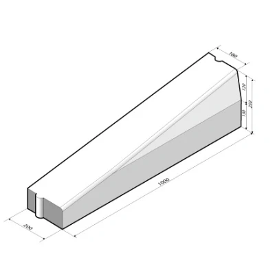 Afbeelding van Inritverloopband 18/20x25 rechts grijs (DR)