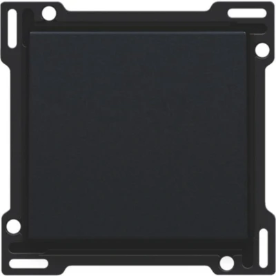 Afbeelding van Niko Pure Black Steel, afwerking voor enkelvoudige schakelaar of drukknop