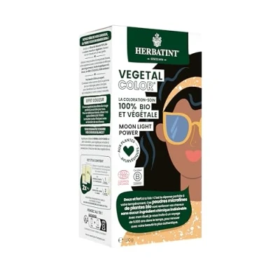 Afbeelding van Herbatint Vegetal Color 100% natuurlijke en biologische plantaardige kleuring, Moon Light Power, zwart, 100 gram