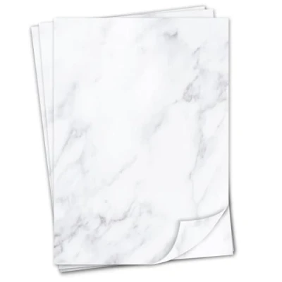 Afbeelding van Marmerpapierset, 2 zijdig I 50 vellen DIN A4 briefpapier motief papier voor certificaat uitnodiging verjaardag menu dv_400