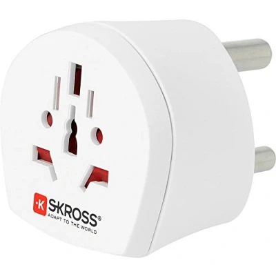 Afbeelding van SKROSS 1.500224 E World to South Africa Internationale reisadapter Zuid Afrikaanse stekker en universele stekker. Spanning vermogen: 100V 1600W / 250V 4000W.,wit