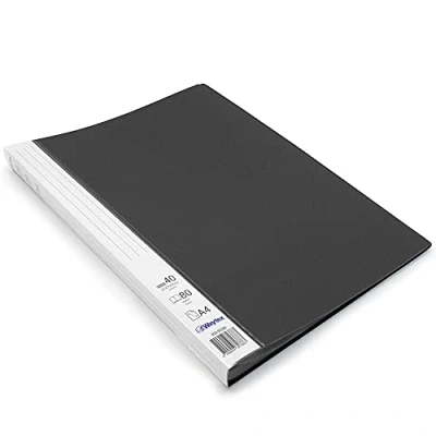 Afbeelding van Waytex 931333N documententas A4, 80 pagina&#039;s, van polypropyleen, ondoorzichtig, identificeerbaar, 40 transparante hoesjes zwart
