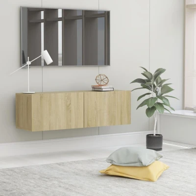 Afbeelding van Tv meubel 100x30x30 cm bewerkt hout sonoma eikenkleurig