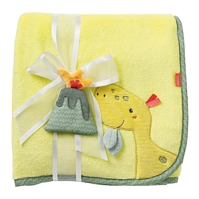 Afbeelding van Fehn 051247 Dino knuffeldeken voor baby&#039;s en peuters vanaf 0 maanden, om te knuffelen, als kruipdeken, lollyhanddoek of deken thuis onderweg