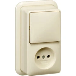 Afbeelding van Gira Opbouw wandcontactdoos 2 polig 16A 250V creme wit en