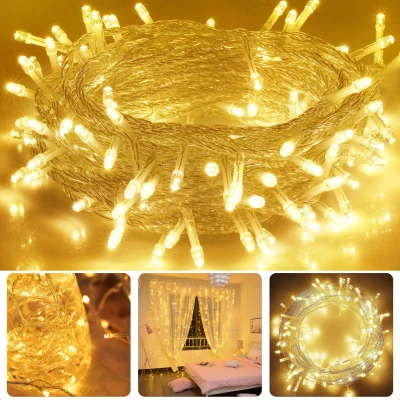 Afbeelding van Cheqo LED Kerstverlichting Kerstlampjes Kerstboomverlichting voor Buiten 480 LED&#039;s 36m Transparant Snoer Timer &amp; Sfeerverlichting