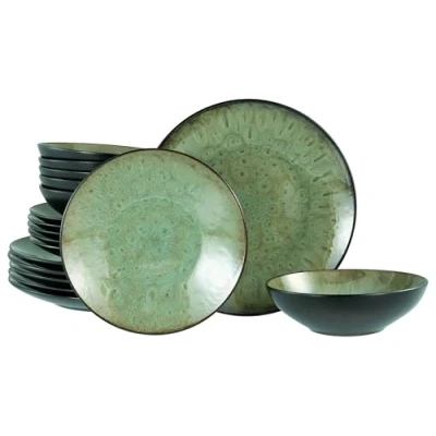 Afbeelding van CreaTable, 23961 Serie Jawa 18 delig tafelservies voor 6 personen, borden van aardewerk, vaatwasser en magnetronbestendig, hoogwaardige productie