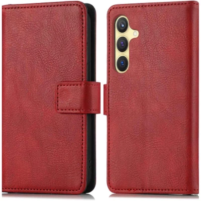 Afbeelding van iMoshion Hoesje Geschikt voor Samsung Galaxy S24 Met Pasjeshouder Luxe Bookcase Rood