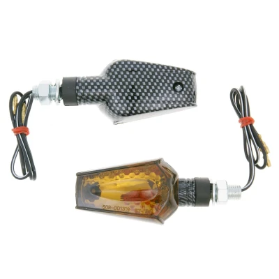 Afbeelding van Knipperlichten set M10 carbon look kort getint