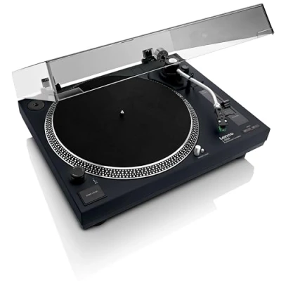 Image de Platine à entraînement direct avec encodage USB/PC Lenco L 3828BK Noir
