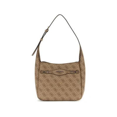 Afbeelding van GUESS Schoudertas Katya Hobo Shoulder Bag Latte Logo Lichtbruin