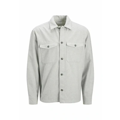 Afbeelding van Jack &amp; Jones Overhemd, Heren, Maat: Large, Light grey melange