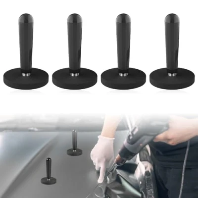 Afbeelding van mizikuu 4 stuks auto montagemagneten met kunststof handvat, magnetische magneten voor autoverpakking, zelfklevende magneet vinyl, autofolie, doe het zelf