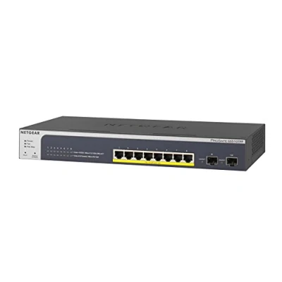 Image de NETGEAR Smart GS510TPP Commutateur L3 Lite intelligent 8 x 10/100/1000 (PoE+) + 2 SFP de bureau Montable sur rack PoE+ (190 W)