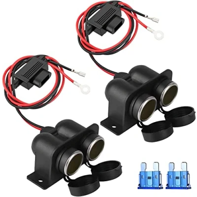 Afbeelding van 12 V/24 V DC sigarettenaansteker, waterdichte universele adapter voor auto, camper, marine, boot, vrachtwagen (model 2022 (2 stuks)