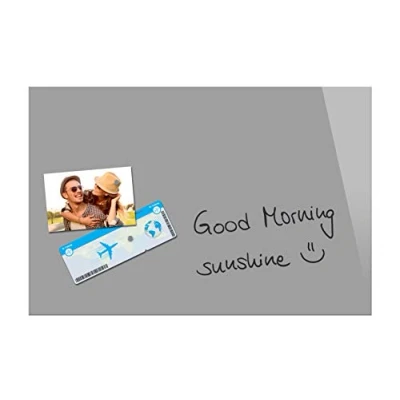 Afbeelding van Sigel Si B1206 Glasmagneetbord Be!Board Composiet Grijs 600X400X9Mm Incl. 2 Magneten
