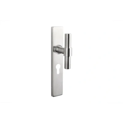 Afbeelding van Lavuzo deurkruk Pesaro RVS met rechthoekig schild PC55 Per set