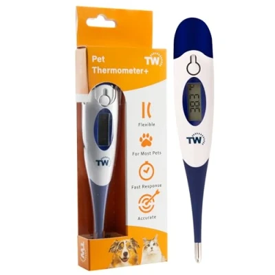 Afbeelding van Digitale Huisdier Thermometer Voor Eigenaren Katten Dierenartsen Paarden Flexibele Temperatuursensor Inclusief Veterinaire Vrije Tijd Tabel