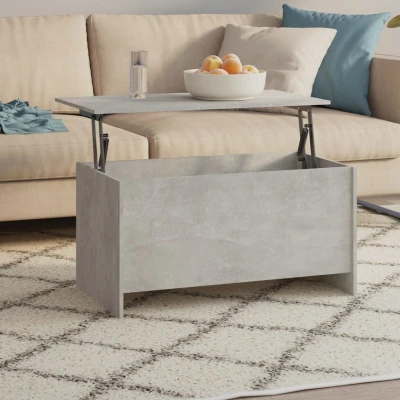 Afbeelding van Salontafel 102x55,5x52,5 cm bewerkt hout betongrijs