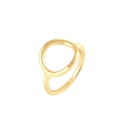 Afbeelding van Elli Basic Circle Ring goldcoloured, Dames, Maat: 54, Gold coloured