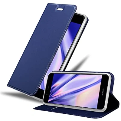Afbeelding van Cadorabo Hoesje geschikt voor Huawei NOVA 2 in CLASSY DONKER BLAUW Beschermhoes met magnetische sluiting, standfunctie en kaartvakje Book Case Cover Etui
