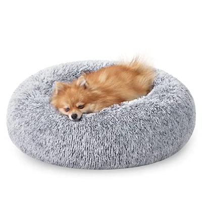 Afbeelding van FEANDREA hondenbed, kattenbed, zacht pluche, 60 cm, grijs