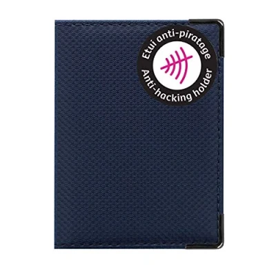 Afbeelding van Color Pop® Extra platte pantserportemonnee (RFID beschermd) gemaakt in Frankrijk PVC bankgegevens bescherming 10,4 x 7,4 cm, Navy Blauw, klassiek